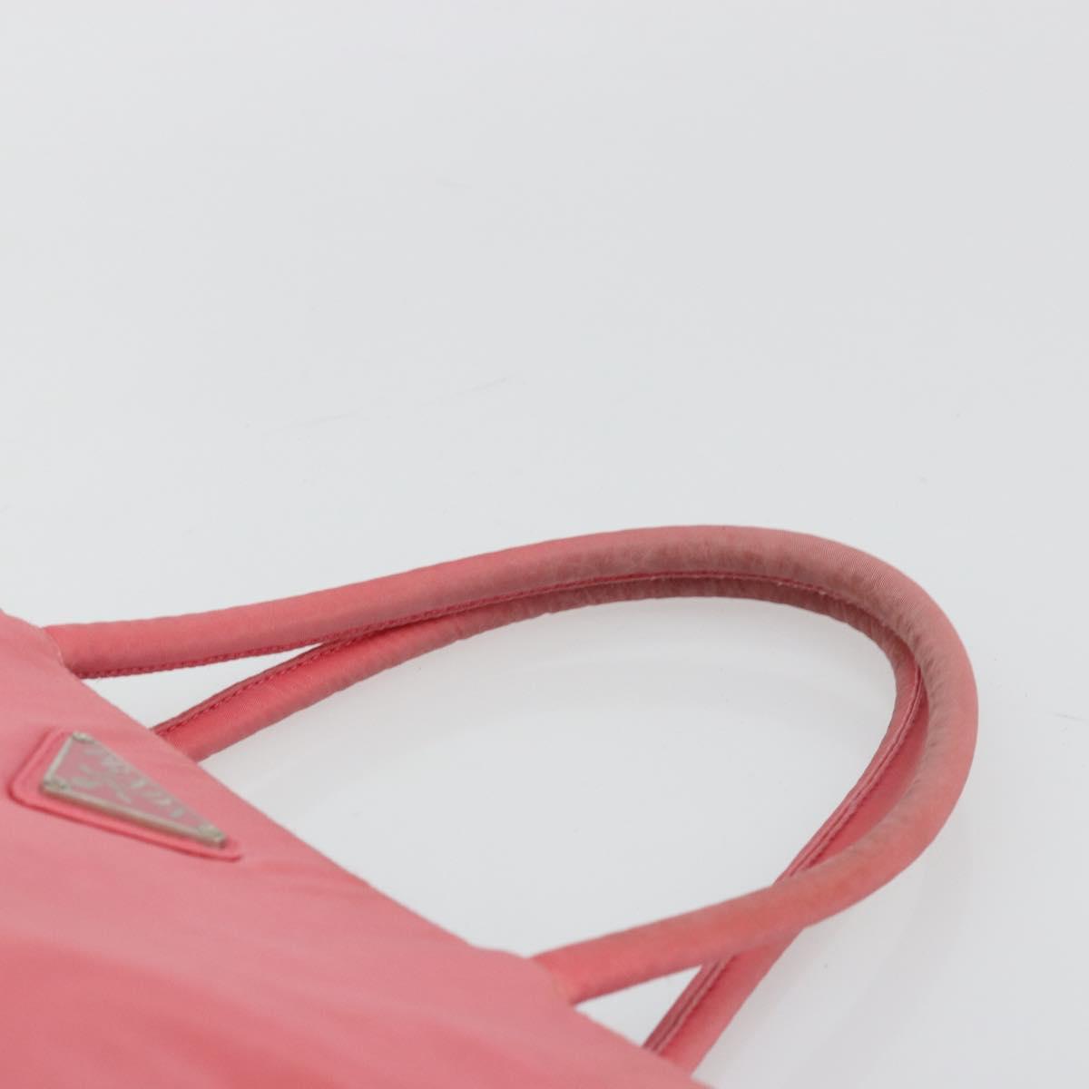PRADA Hand Bag Nylon Pink Silver