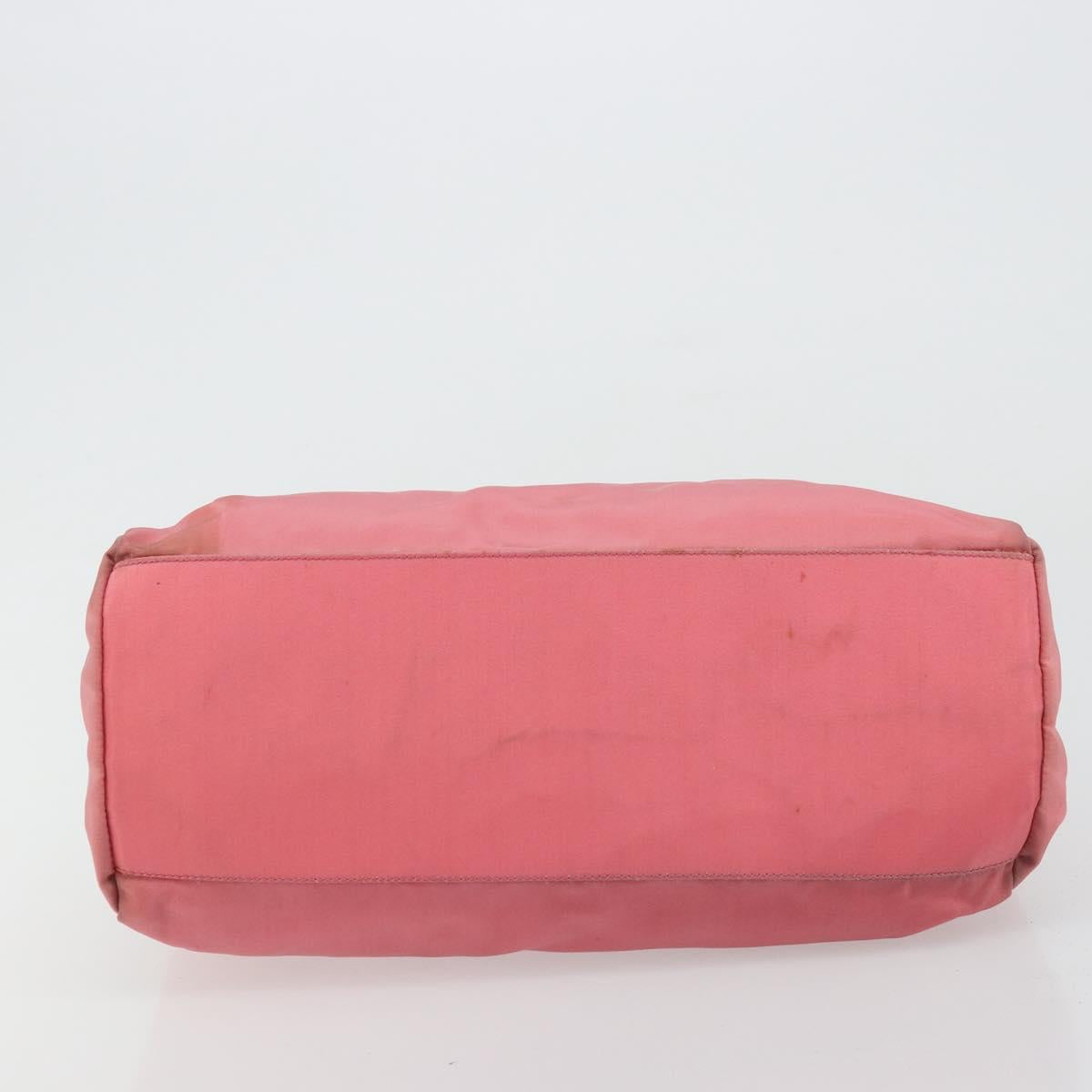 PRADA Hand Bag Nylon Pink Silver