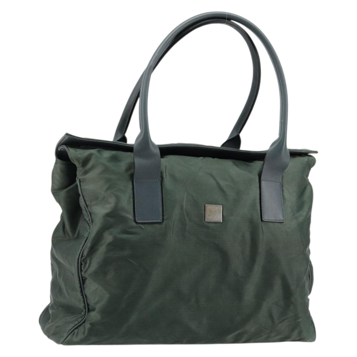 CELINE Tote Bag Nylon Green Silver