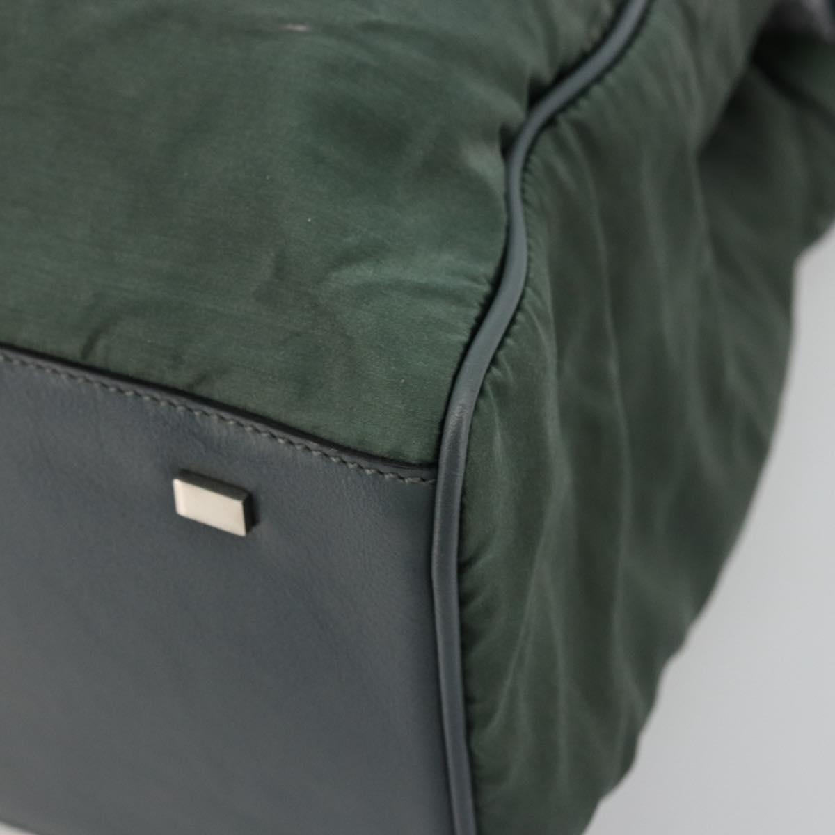 CELINE Tote Bag Nylon Green Silver