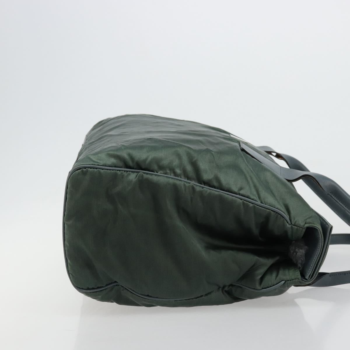 CELINE Tote Bag Nylon Green Silver