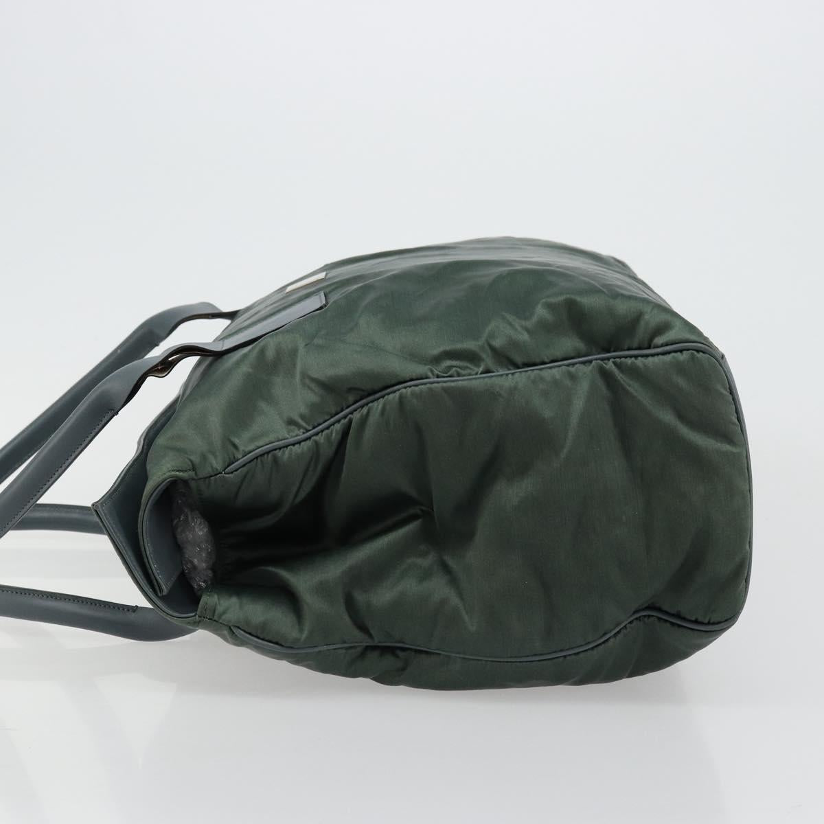 CELINE Tote Bag Nylon Green Silver