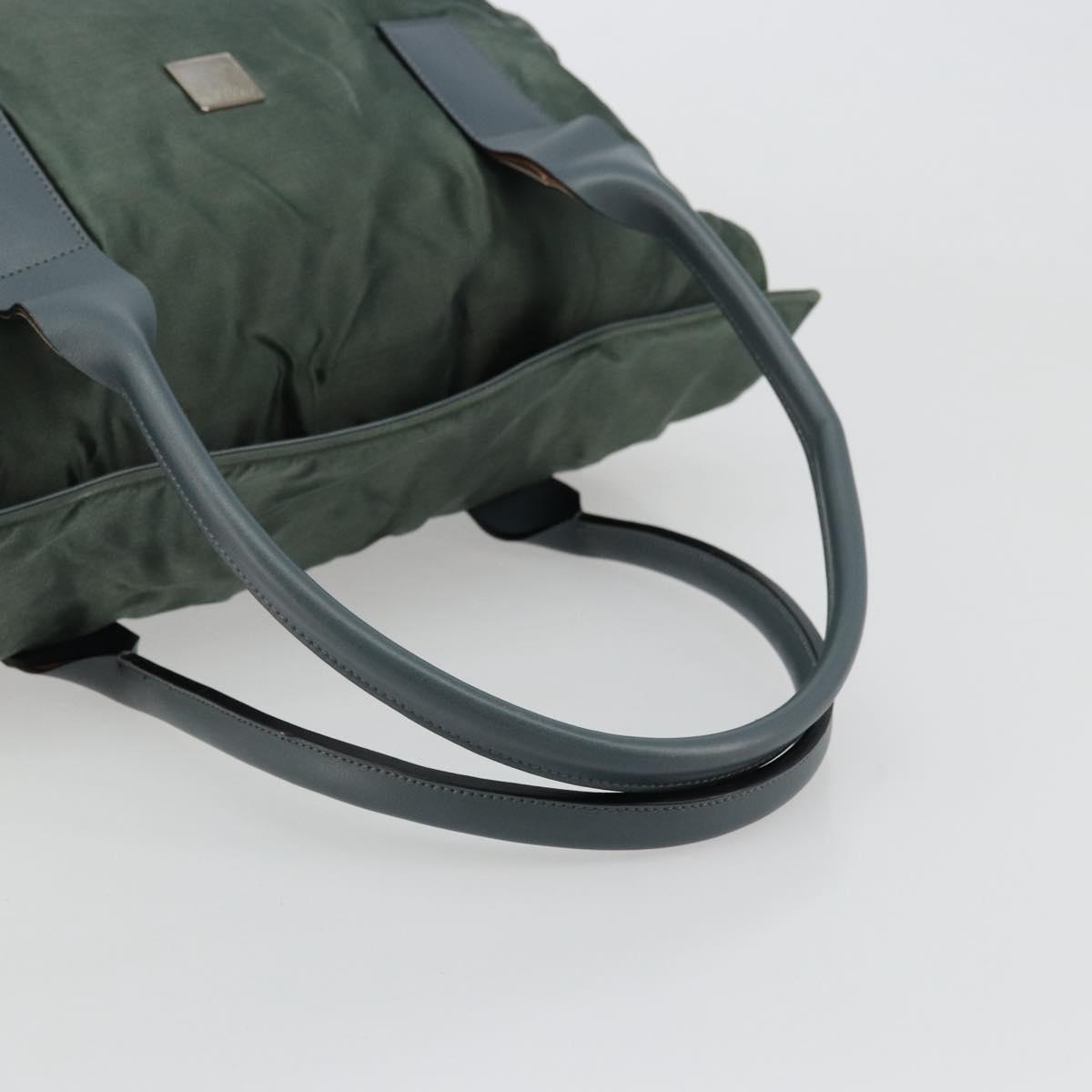 CELINE Tote Bag Nylon Green Silver