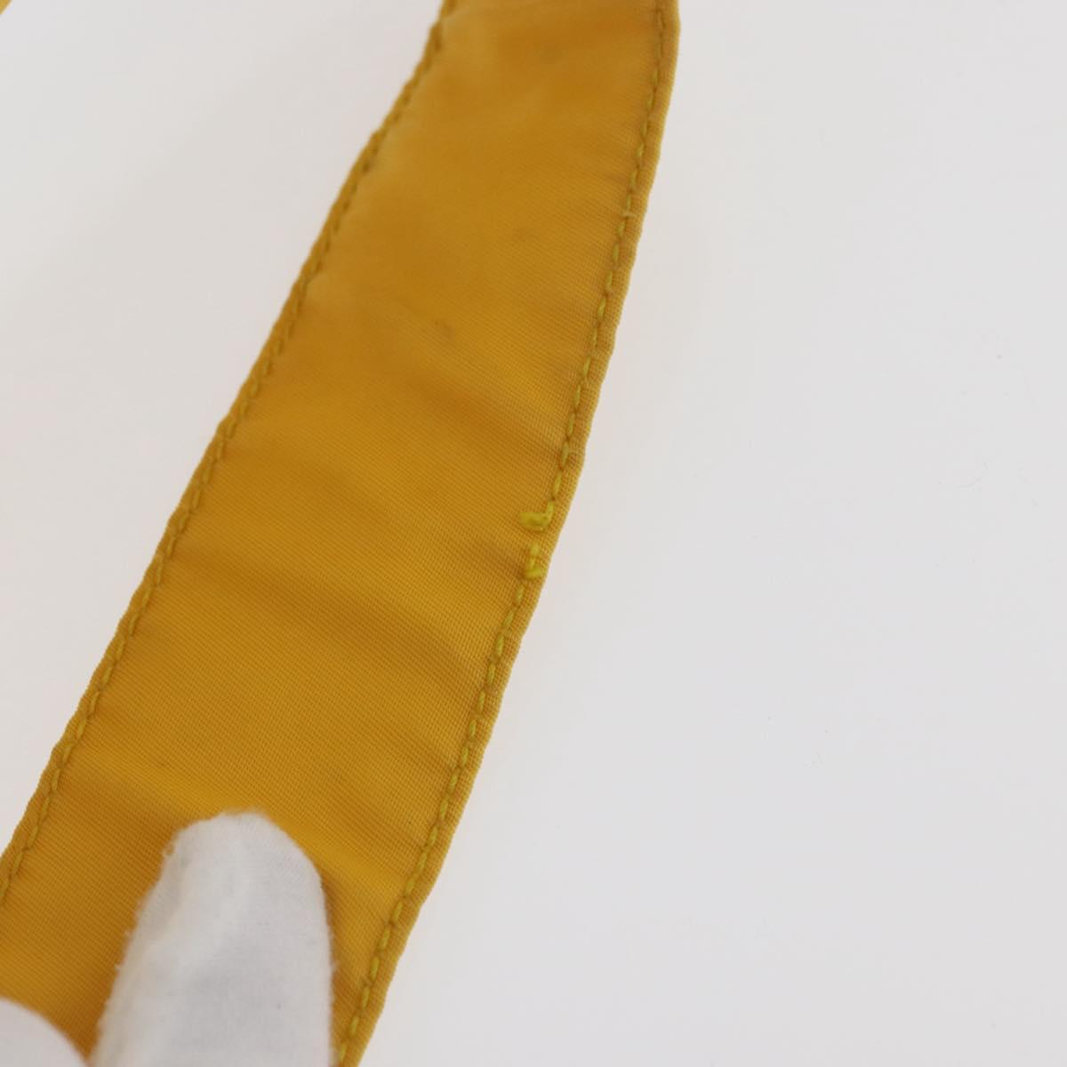 PRADA Shoulder Bag Nylon Yellow Silver