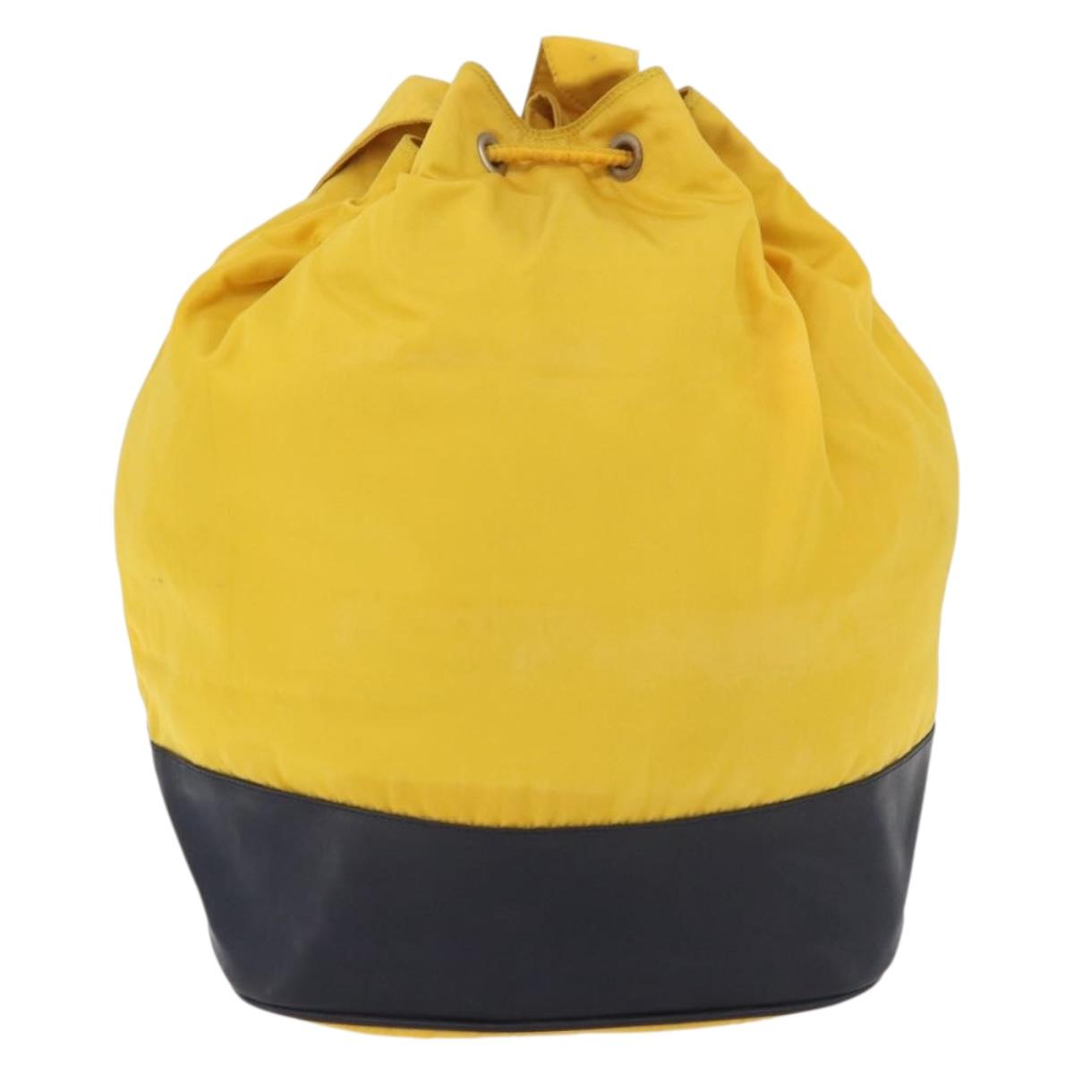 PRADA Shoulder Bag Nylon Yellow Silver