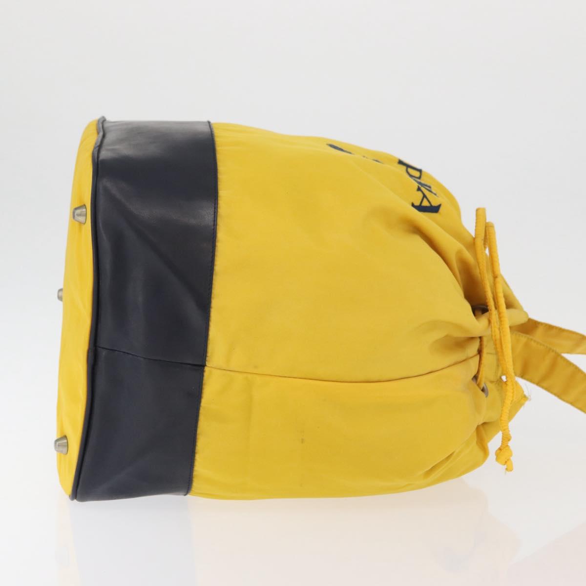 PRADA Shoulder Bag Nylon Yellow Silver