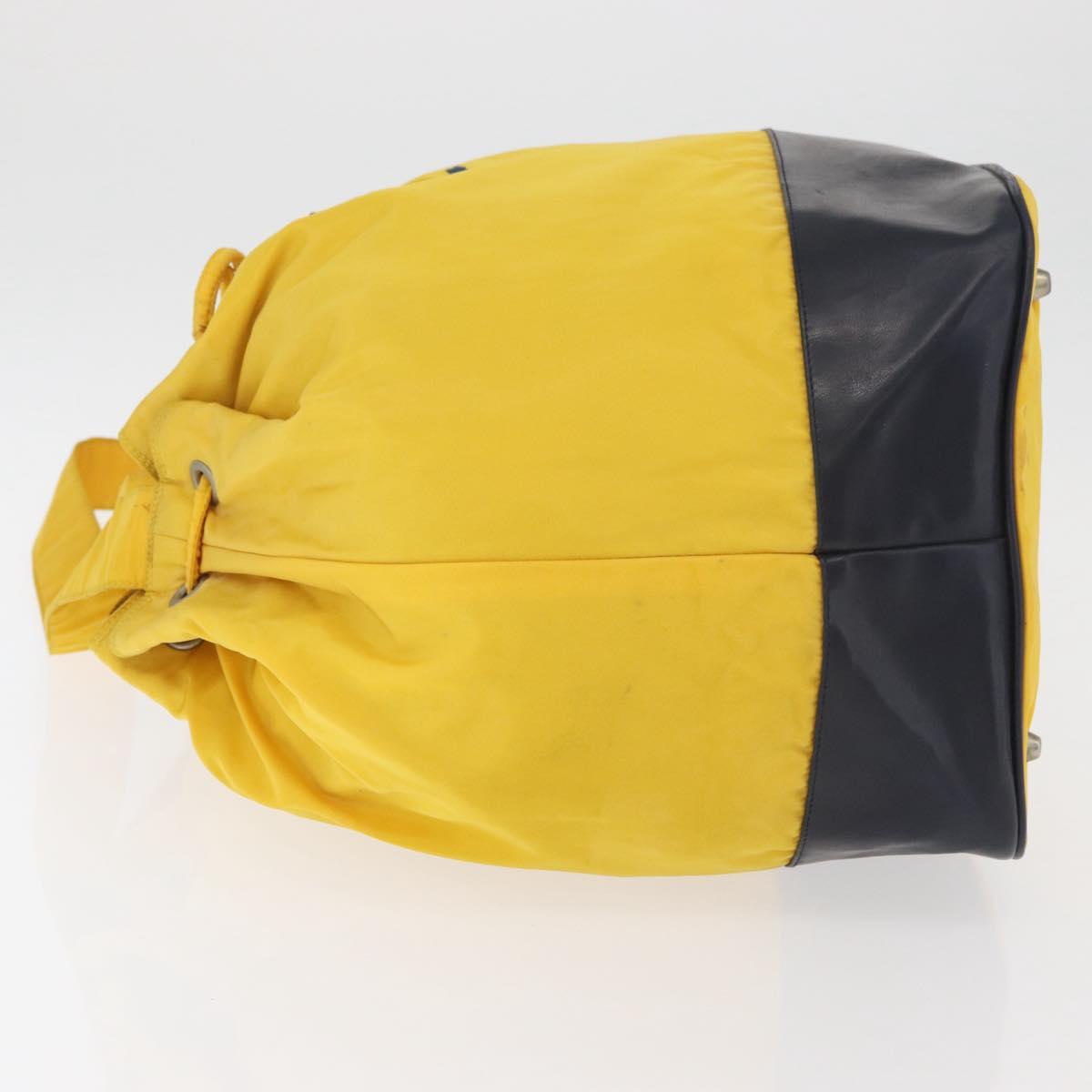 PRADA Shoulder Bag Nylon Yellow Silver