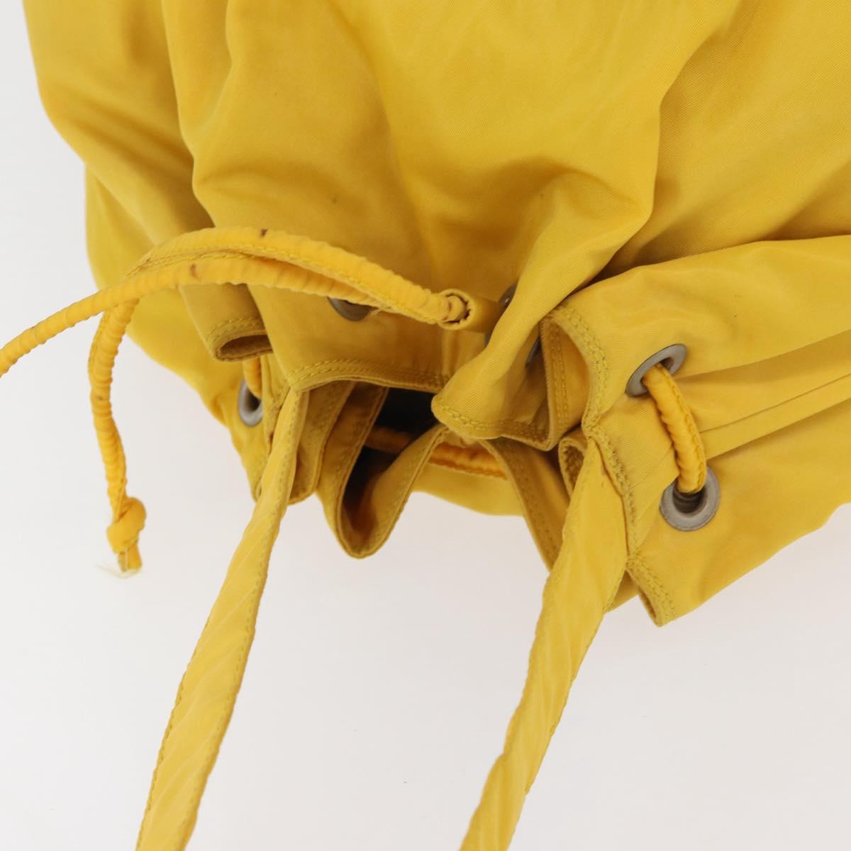PRADA Shoulder Bag Nylon Yellow Silver