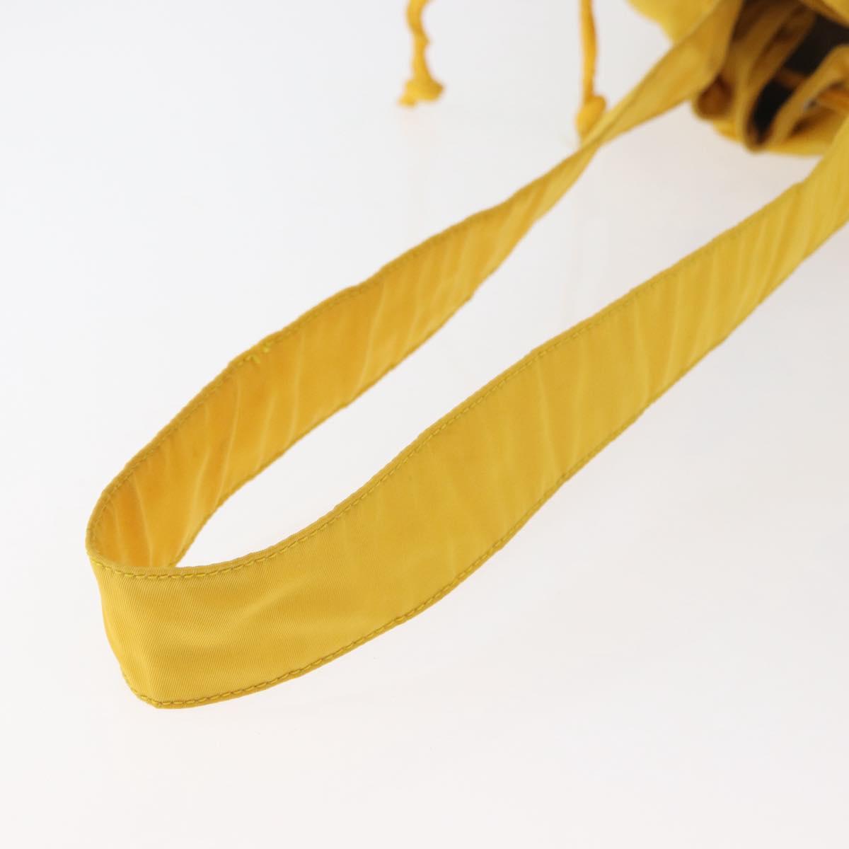 PRADA Shoulder Bag Nylon Yellow Silver