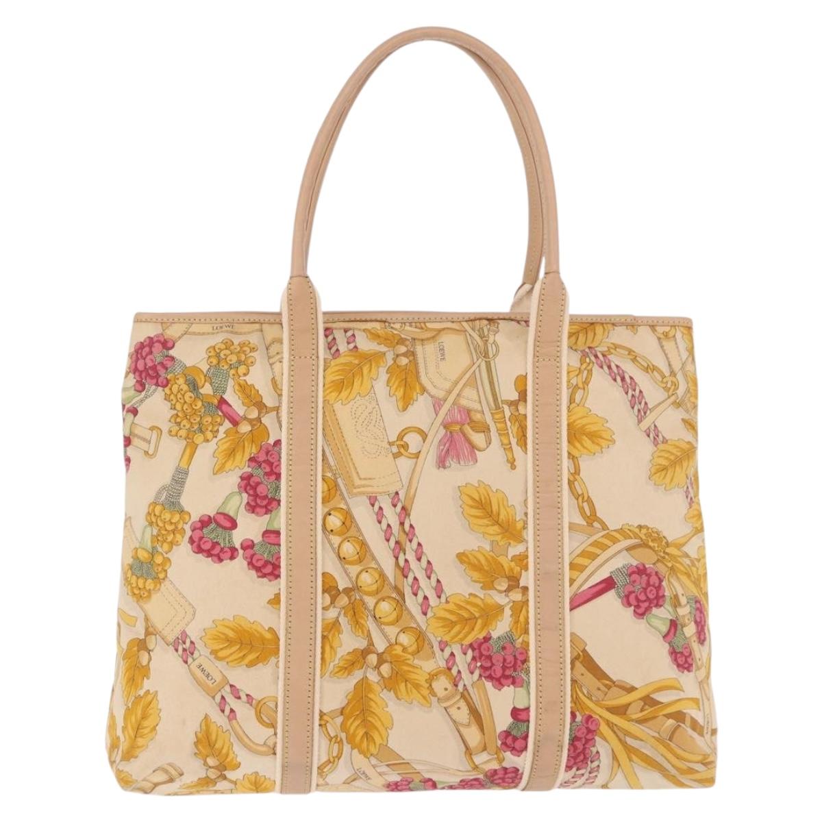LOEWE Tote Bag Canvas Beige Brown
