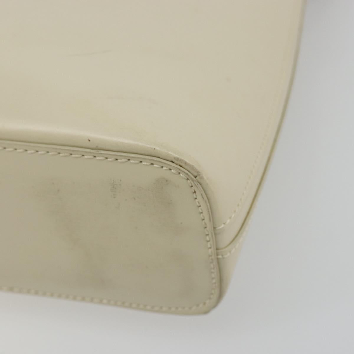 LOEWE Hand Bag Patent Beige Silver