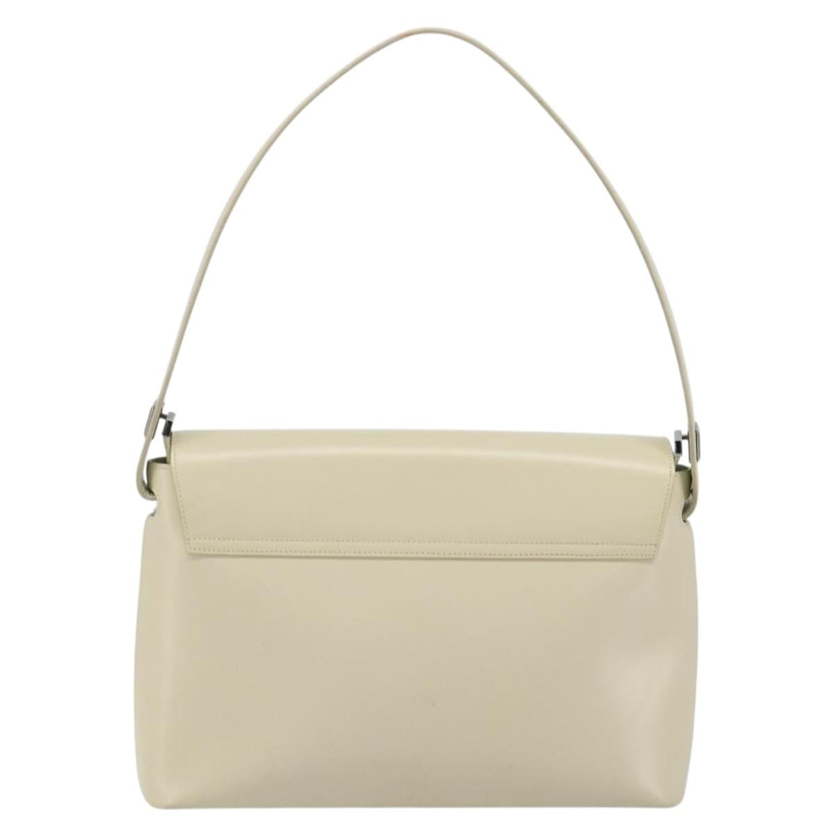 LOEWE Hand Bag Patent Beige Silver