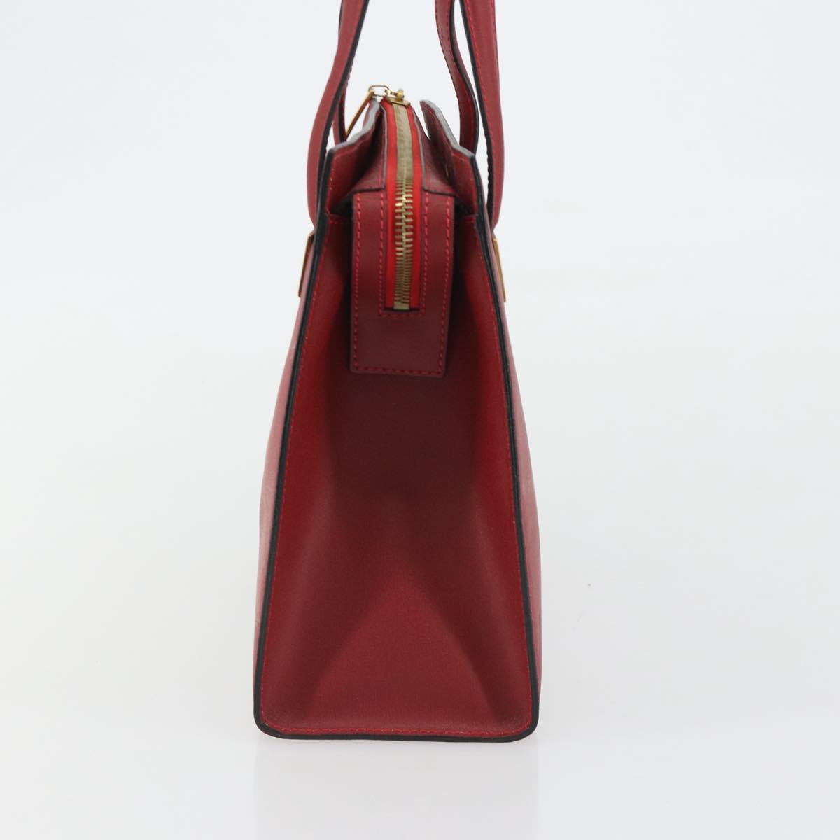 CELINE Hand Bag Leather Red Gold