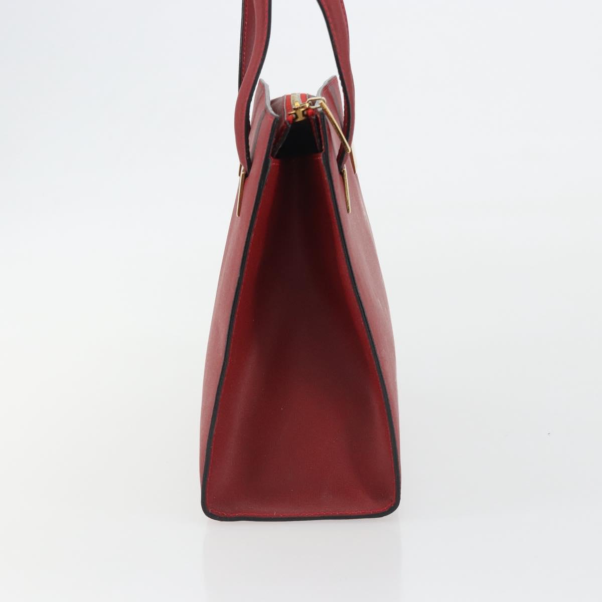 CELINE Hand Bag Leather Red Gold