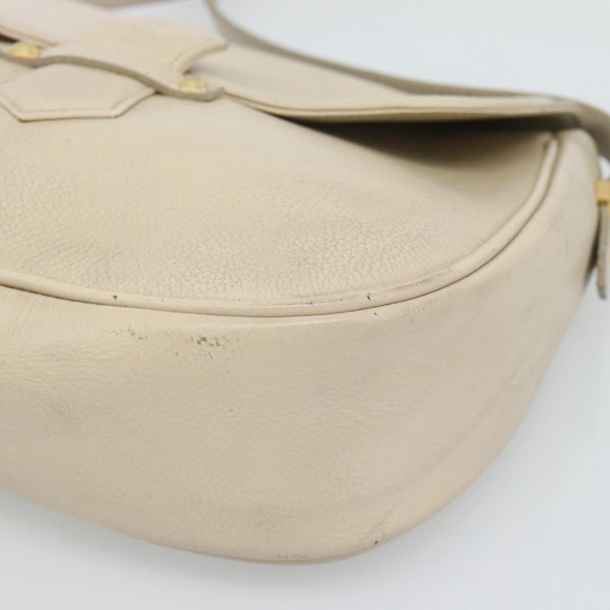 SAINT LAURENT Shoulder Bag Leather Beige Gold