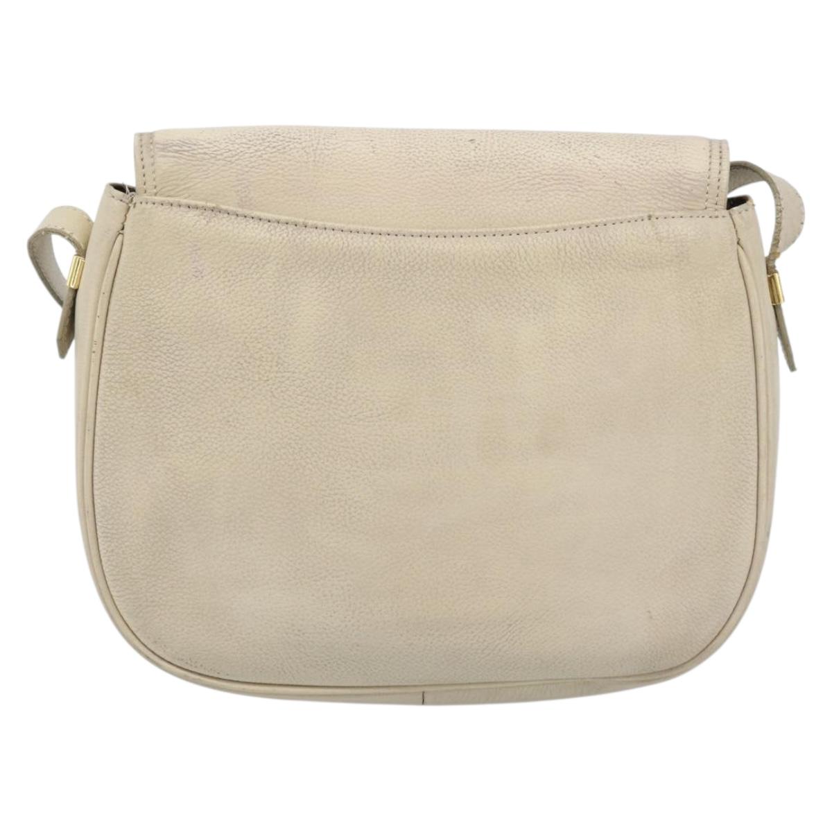 SAINT LAURENT Shoulder Bag Leather Beige Gold