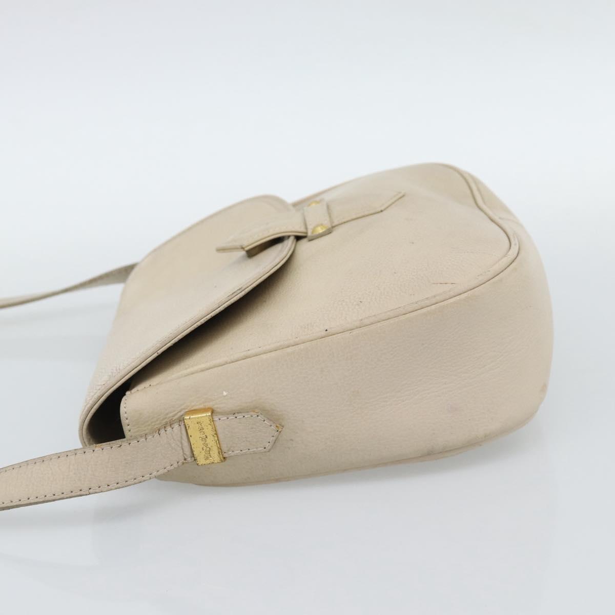 SAINT LAURENT Shoulder Bag Leather Beige Gold