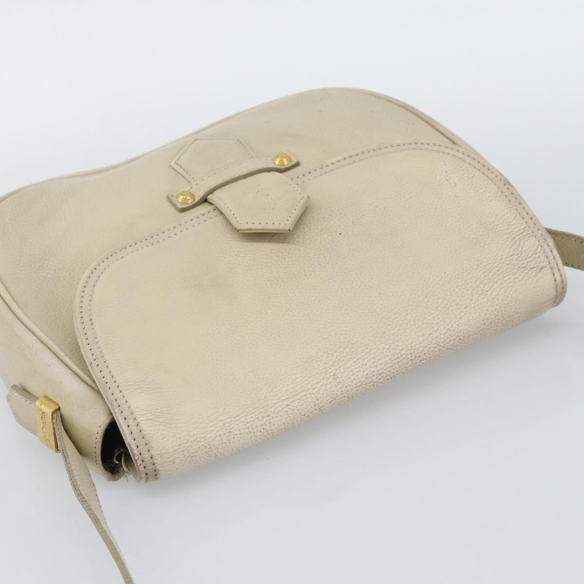 SAINT LAURENT Shoulder Bag Leather Beige Gold