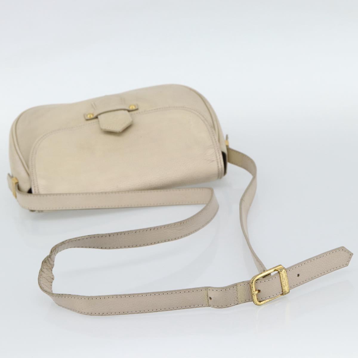 SAINT LAURENT Shoulder Bag Leather Beige Gold