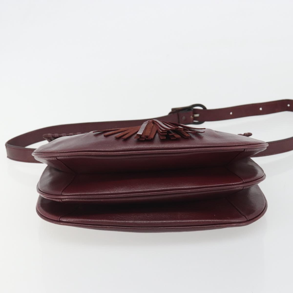 SAINT LAURENT Shoulder Bag Leather Bordeaux