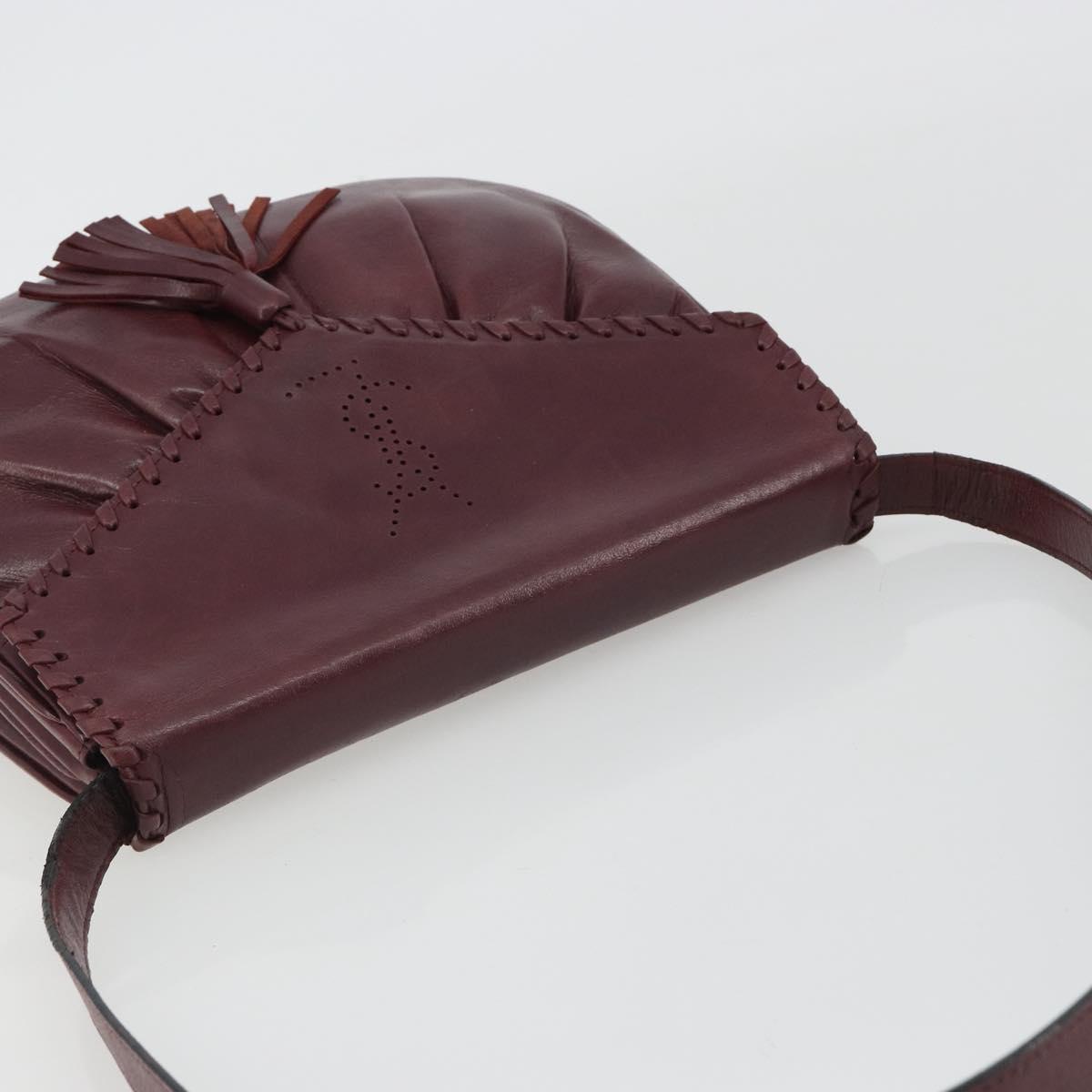 SAINT LAURENT Shoulder Bag Leather Bordeaux