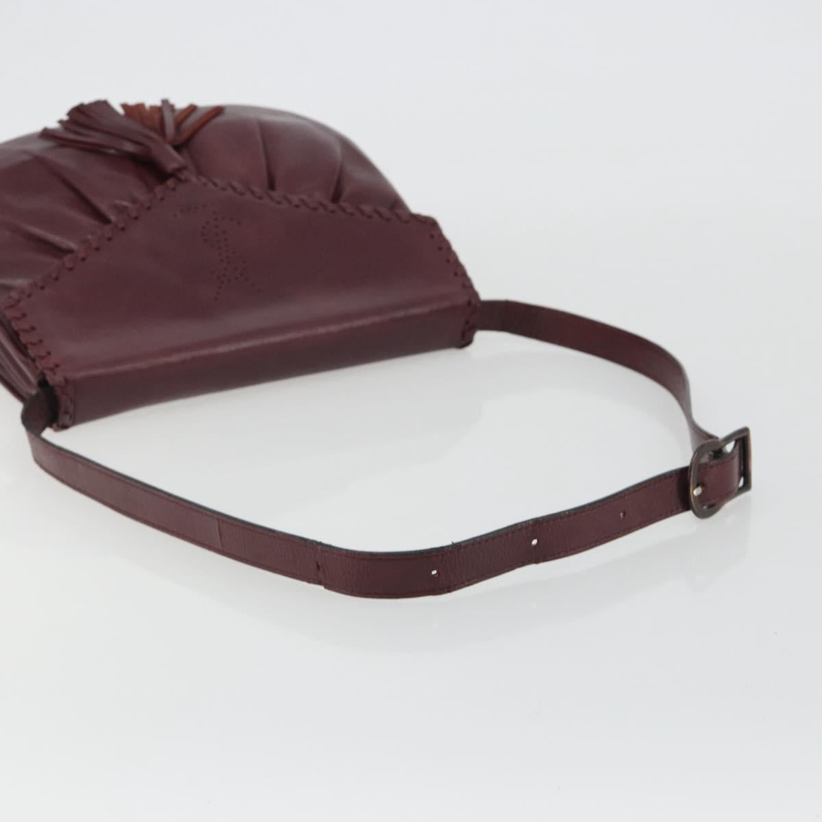 SAINT LAURENT Shoulder Bag Leather Bordeaux