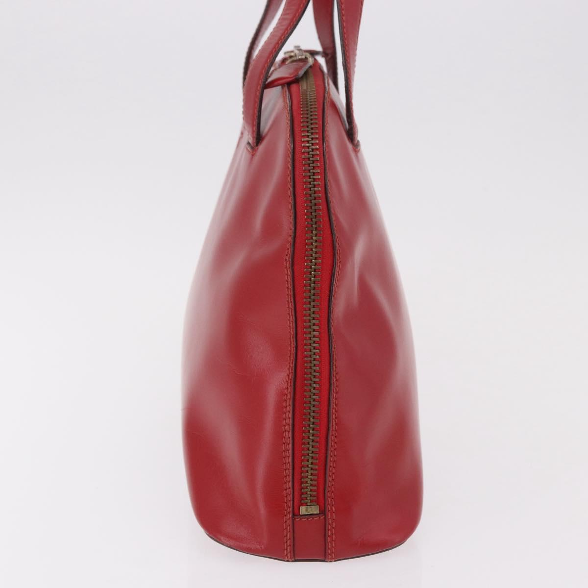 PRADA Hand Bag Leather Red Gold