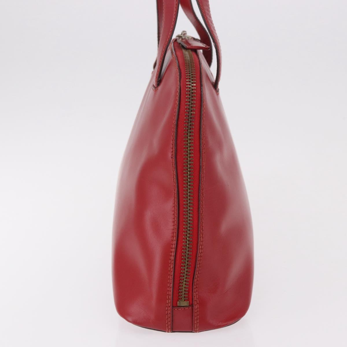 PRADA Hand Bag Leather Red Gold
