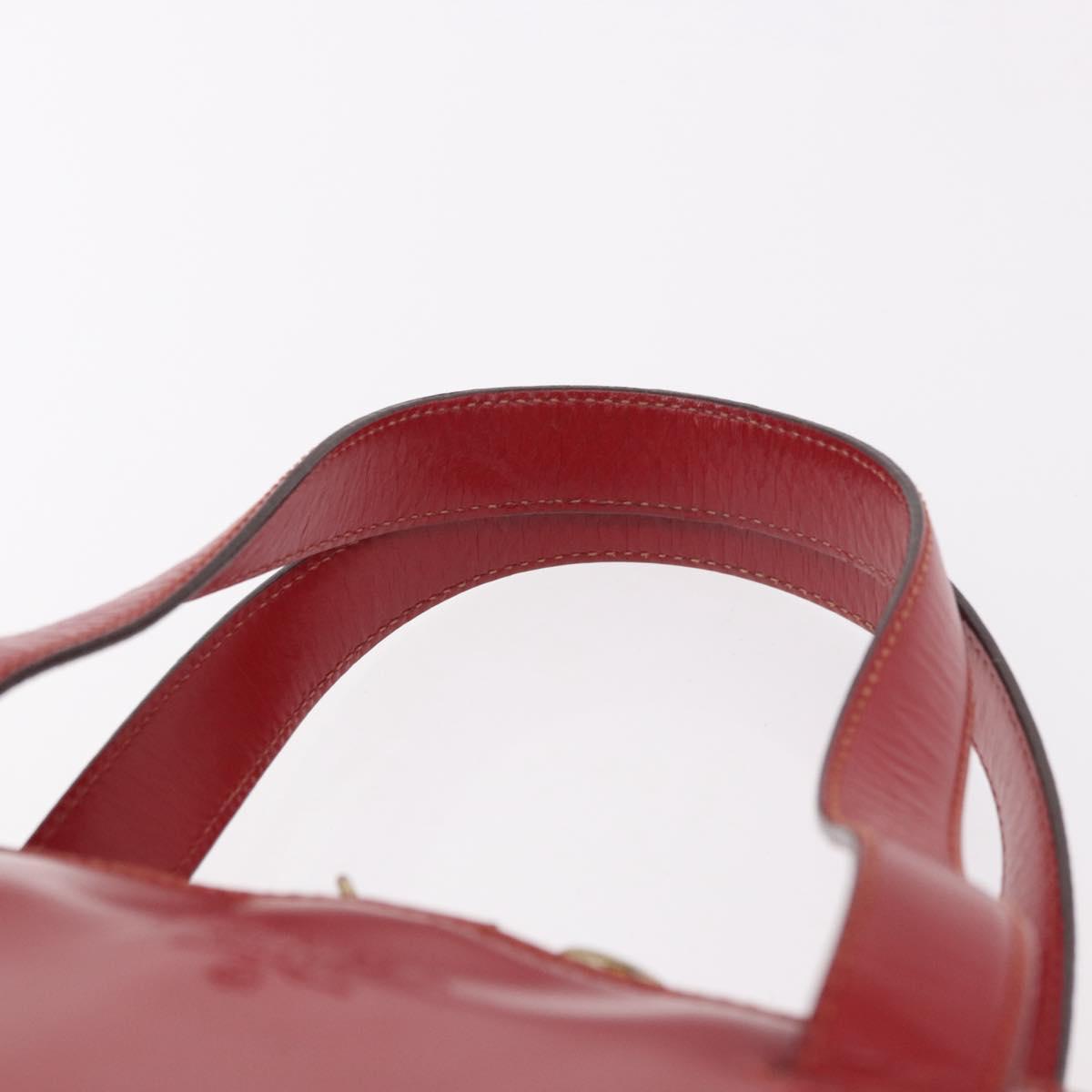 PRADA Hand Bag Leather Red Gold