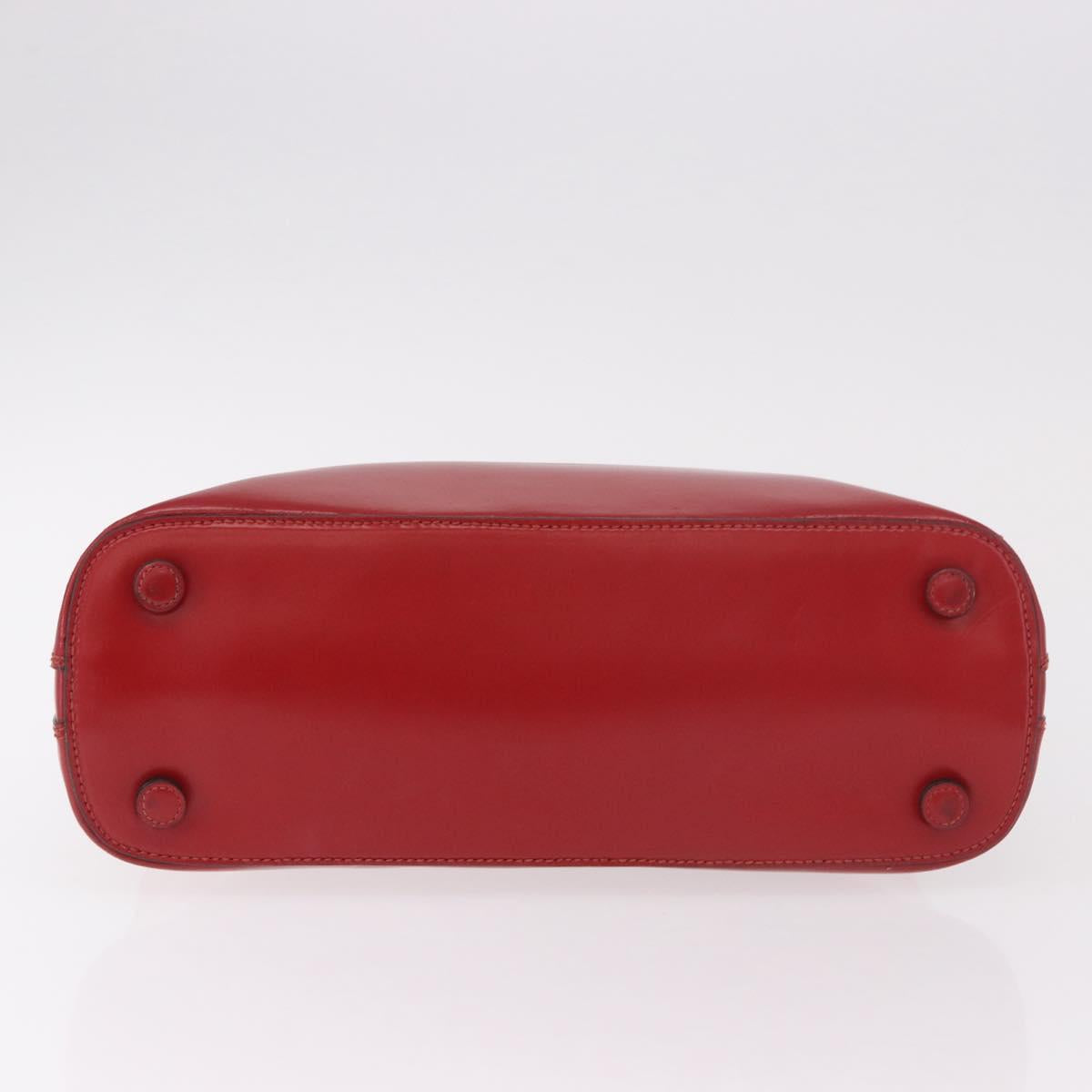 PRADA Hand Bag Leather Red Gold