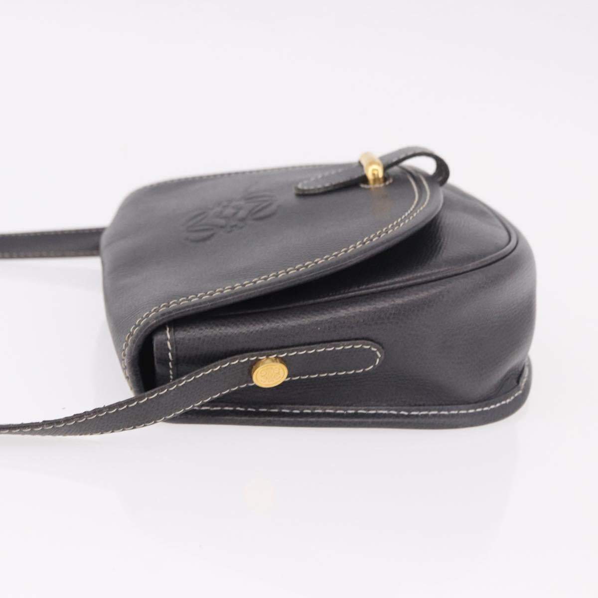 LOEWE Anagram Shoulder Bag Navy Gold