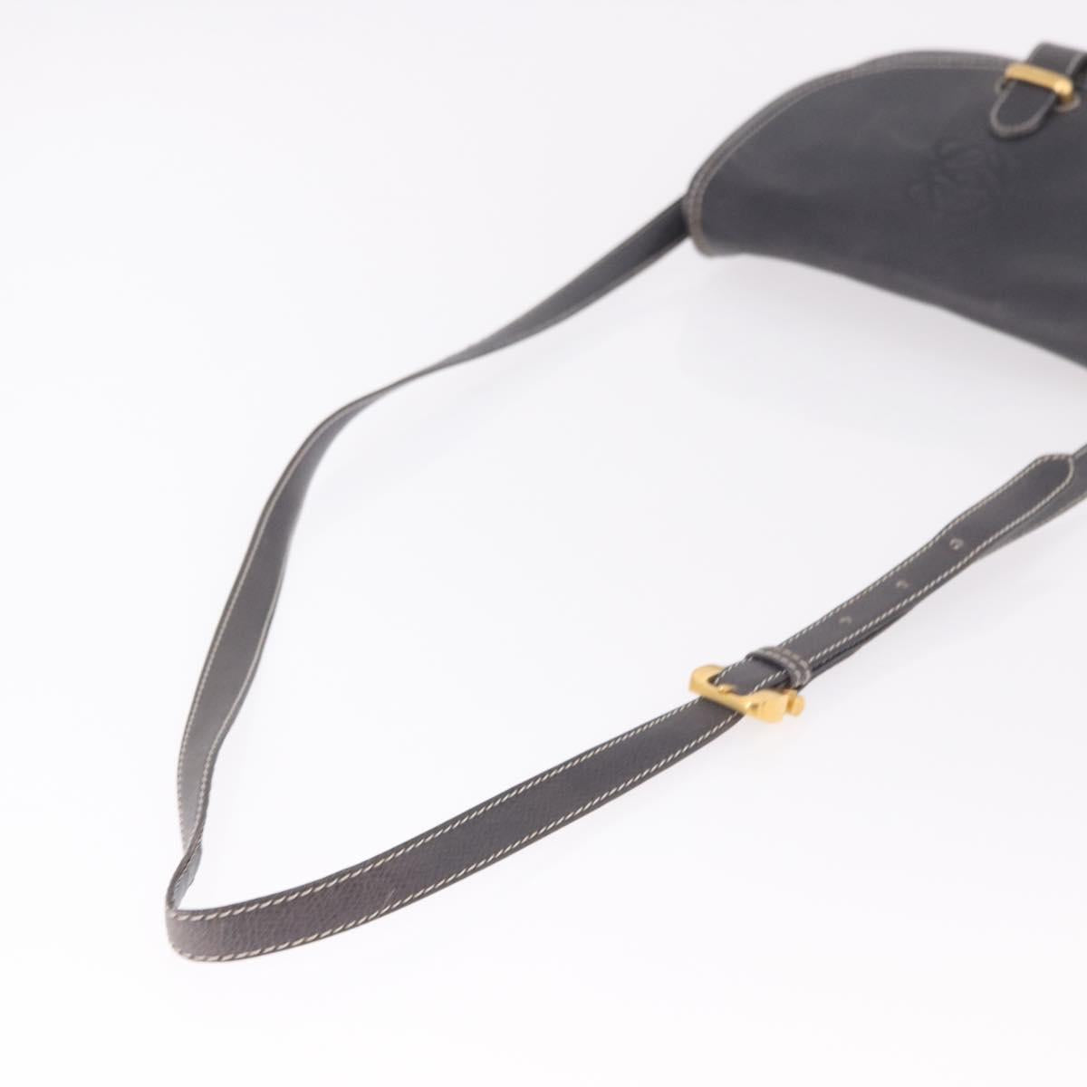 LOEWE Anagram Shoulder Bag Navy Gold