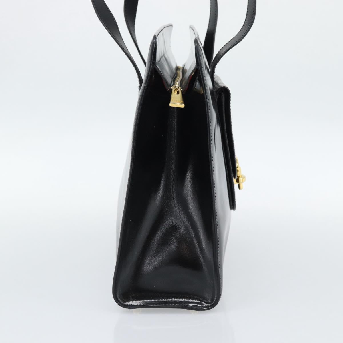 CELINE Tote Bag Patent Black Gold