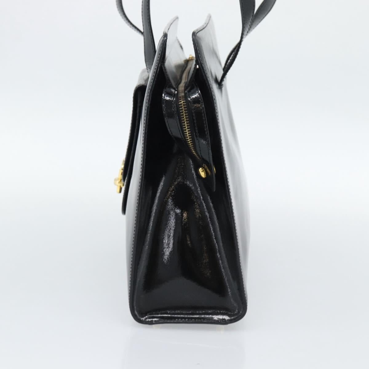 CELINE Tote Bag Patent Black Gold
