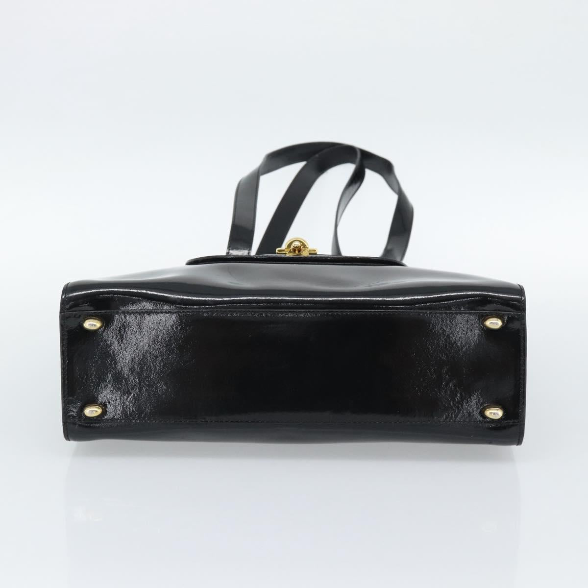 CELINE Tote Bag Patent Black Gold
