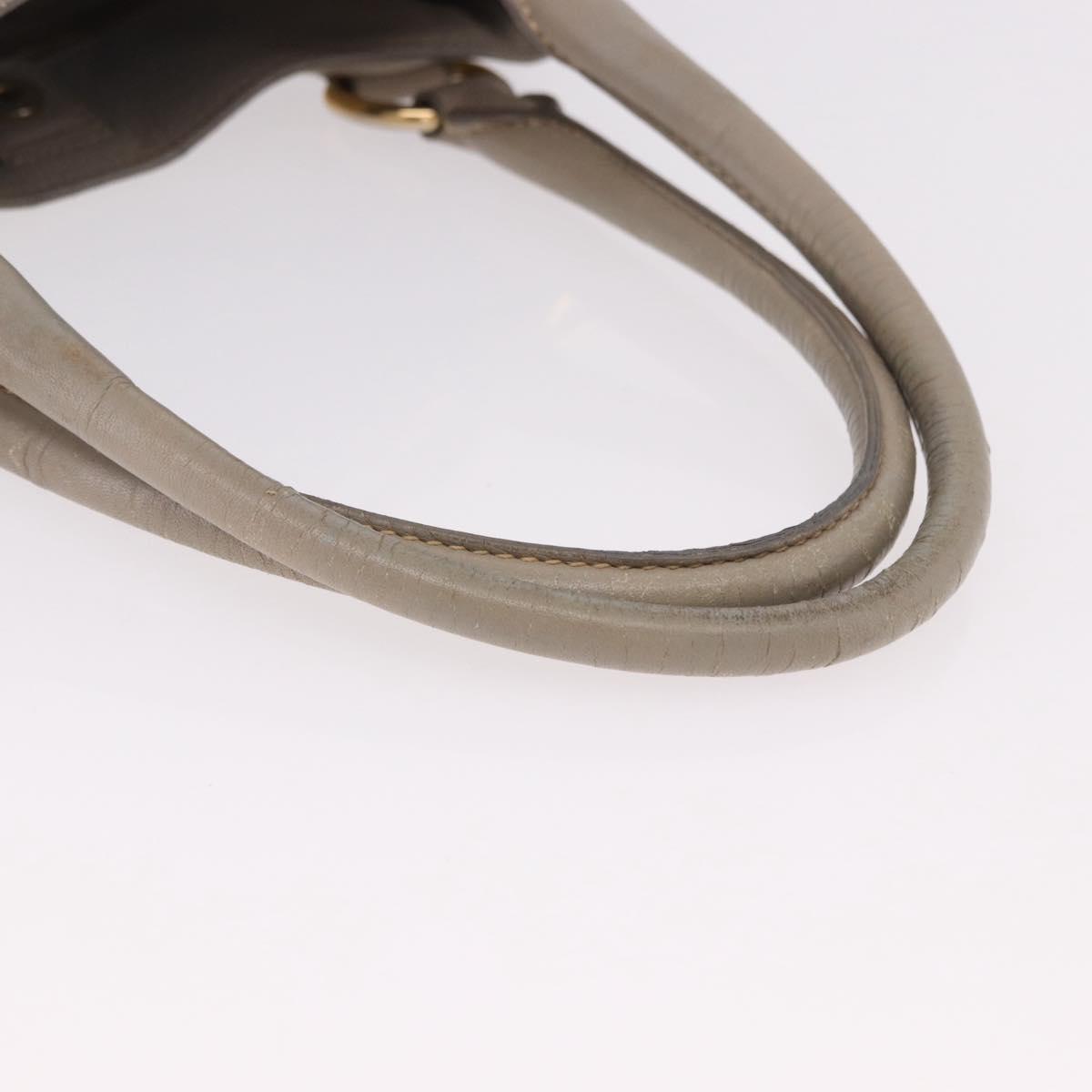 PRADA Hand Bag Leather 2way Gray Gold