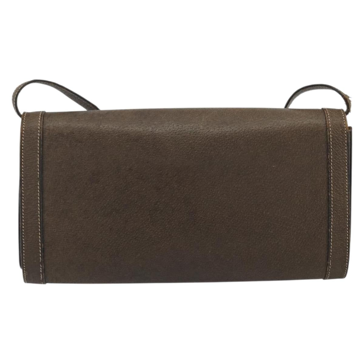 CELINE Shoulder Bag Leather Brown Gold