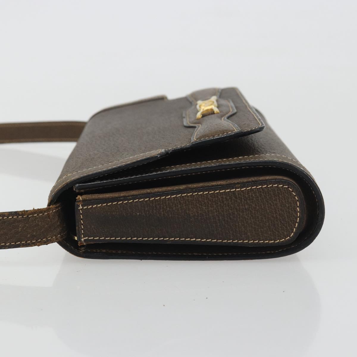 CELINE Shoulder Bag Leather Brown Gold