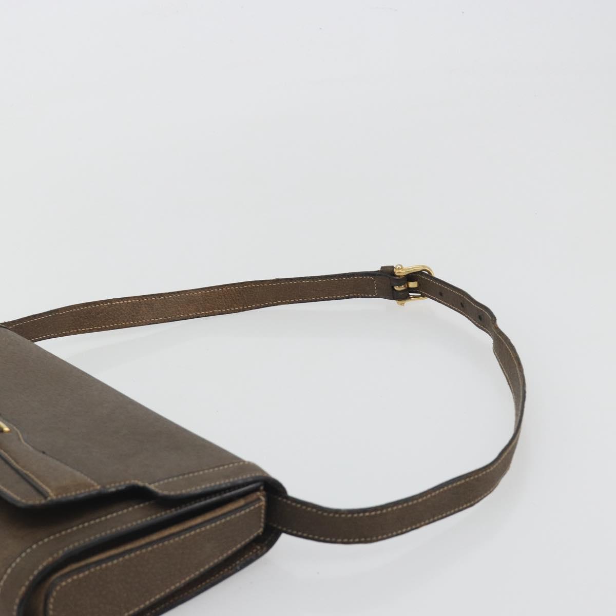 CELINE Shoulder Bag Leather Brown Gold