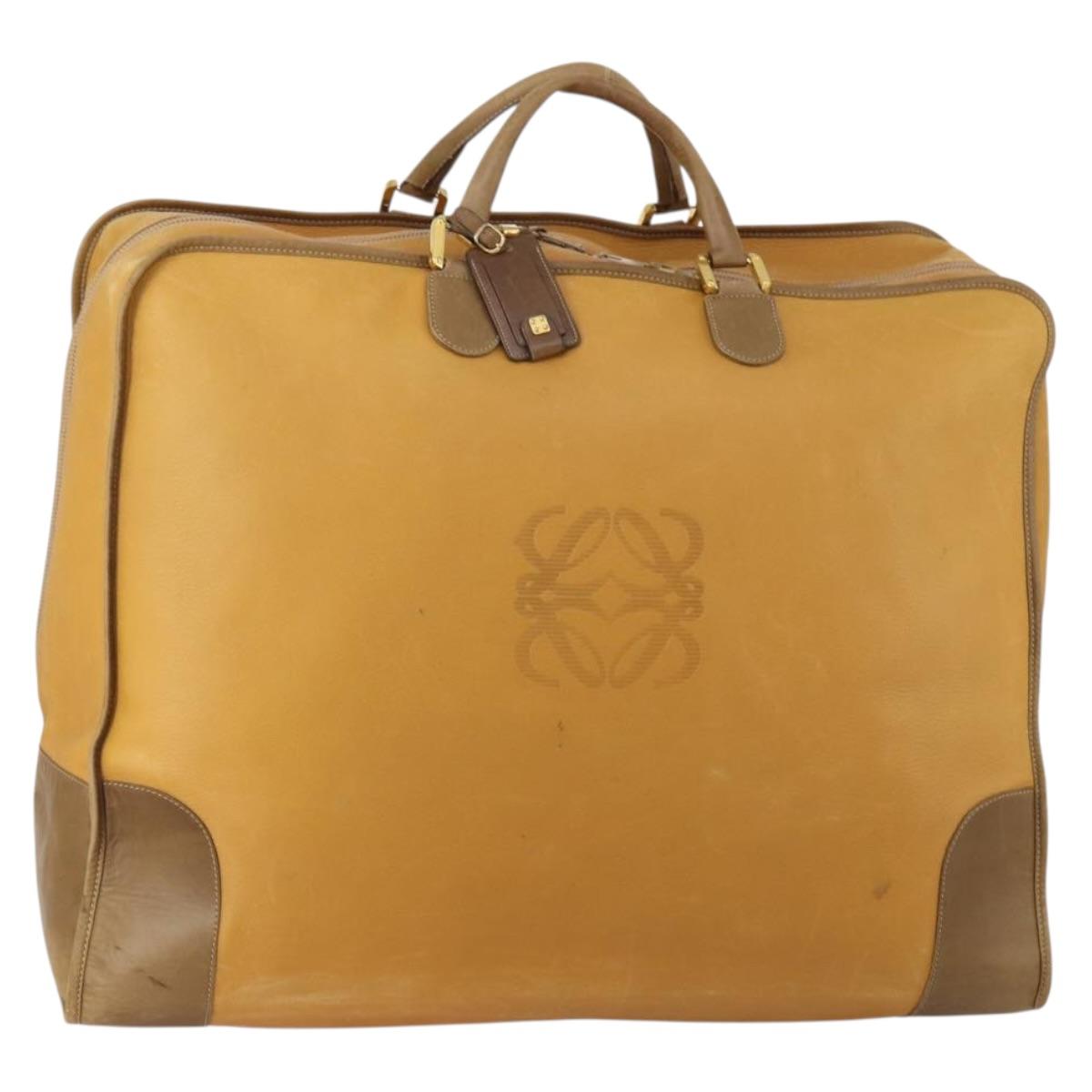 LOEWE Boston Bag Leather Beige Gold