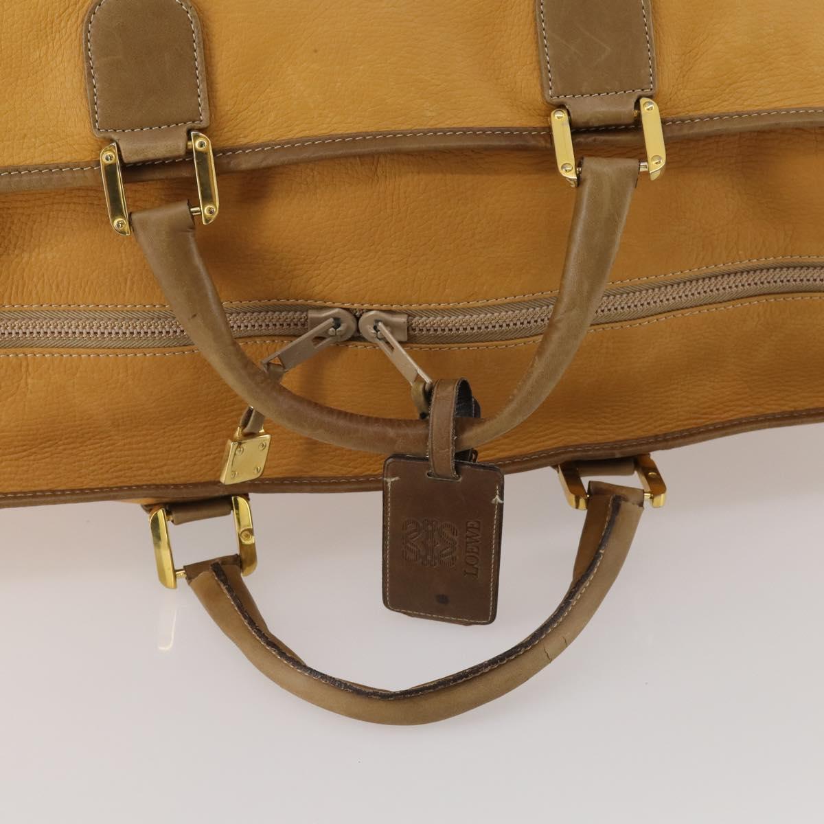 LOEWE Boston Bag Leather Beige Gold