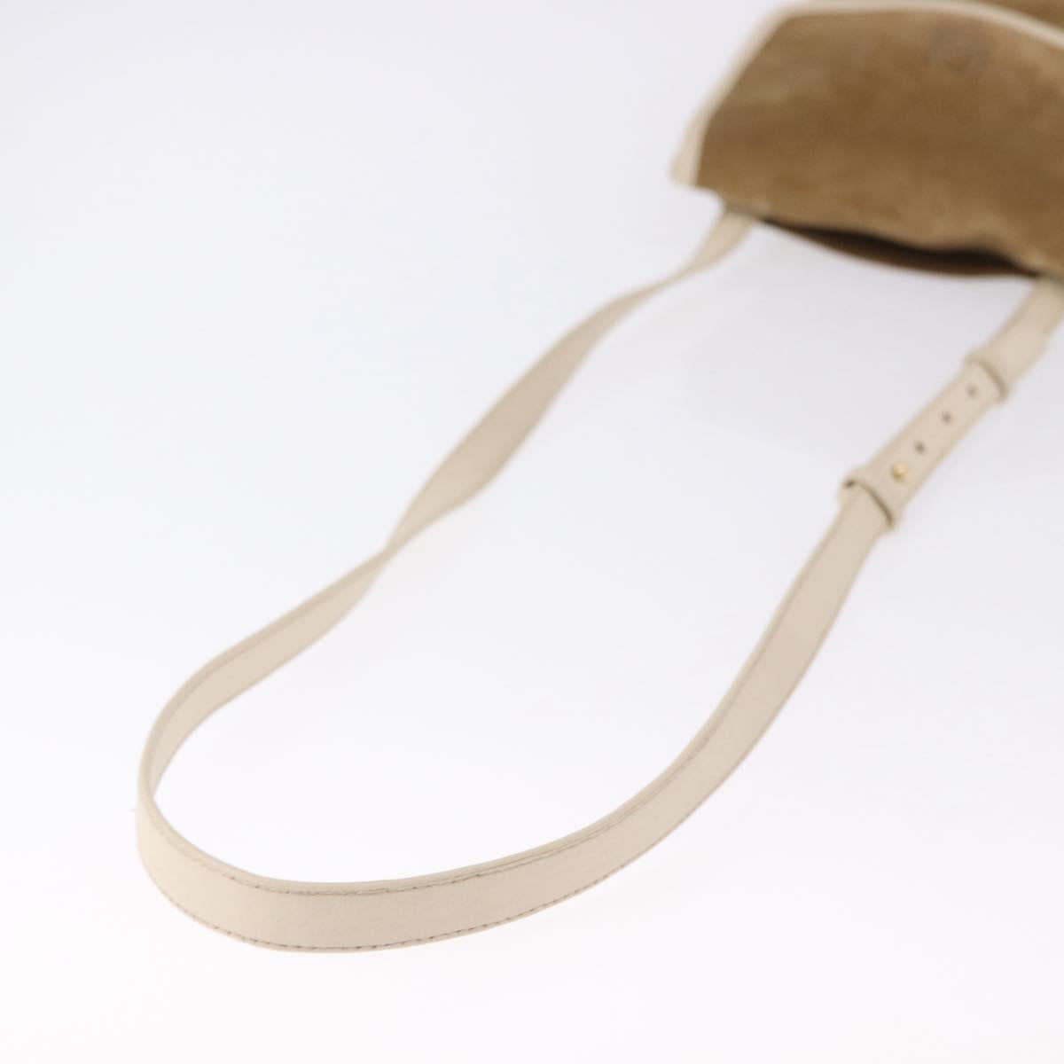 LOEWE Shoulder Bag Suede Brown Gold