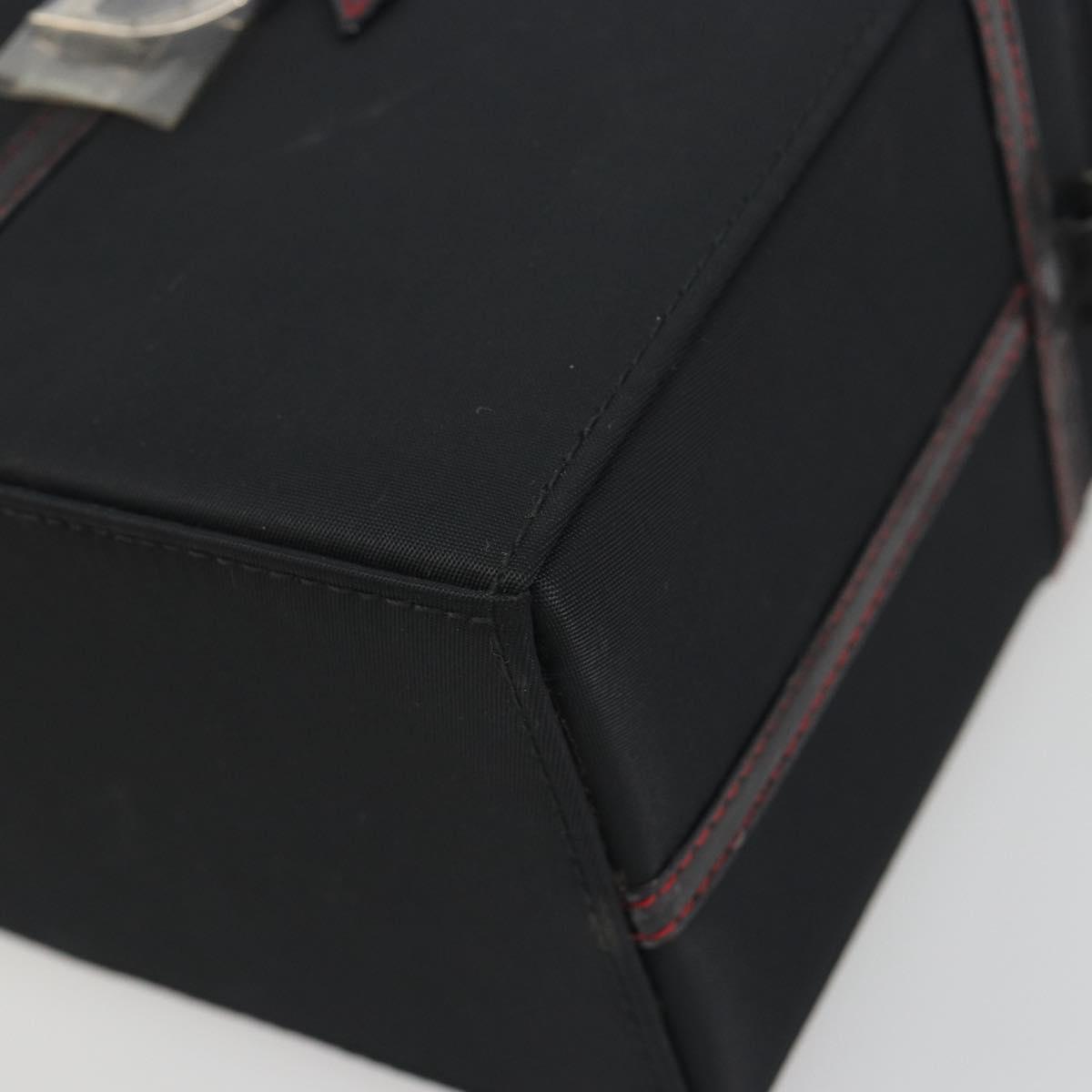 Christian Dior Hand Bag Nylon Black Silver