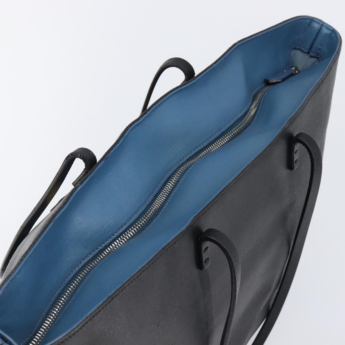 FENDI Tote Bag Leather Black Silver