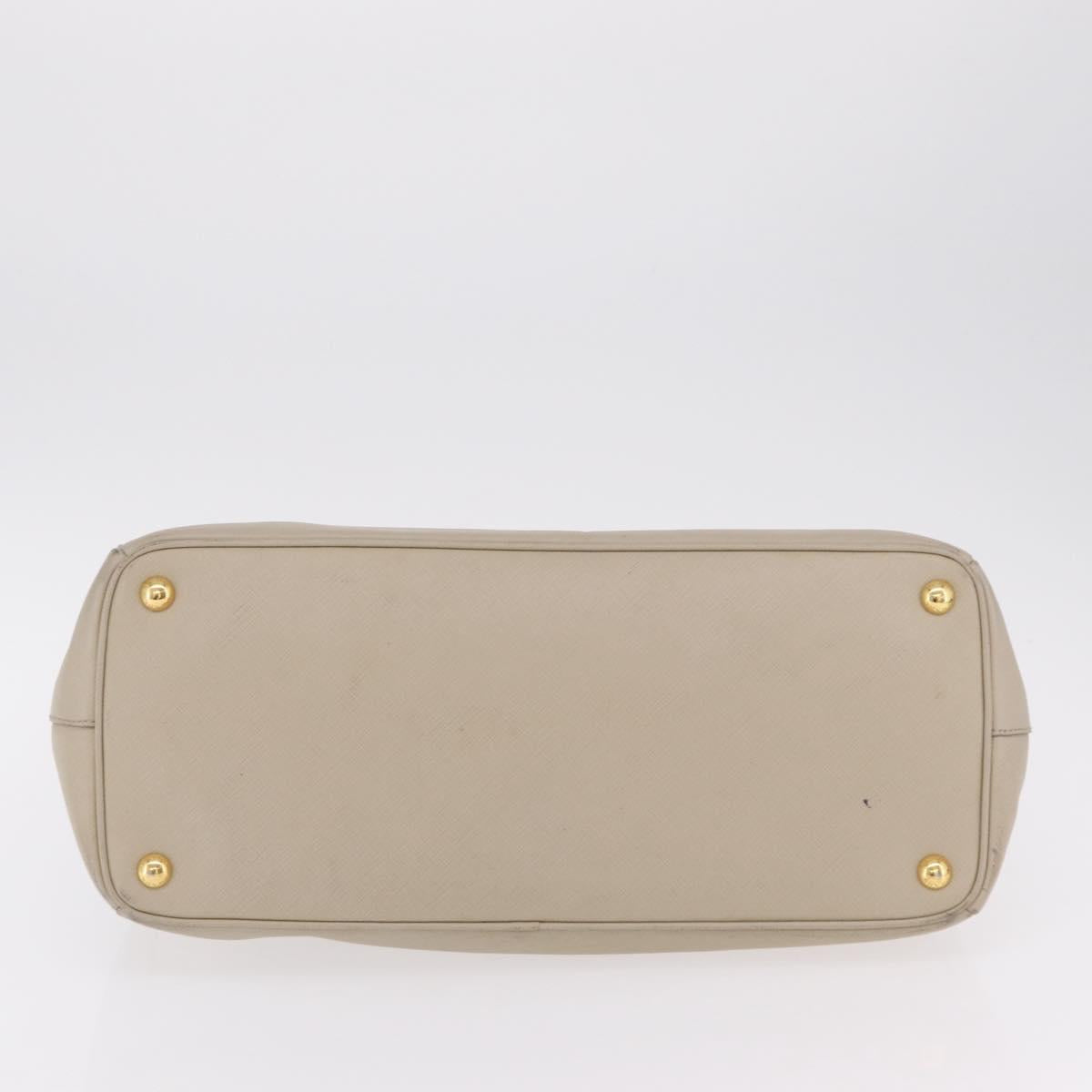 PRADA Hand Bag Saffiano Beige Gold