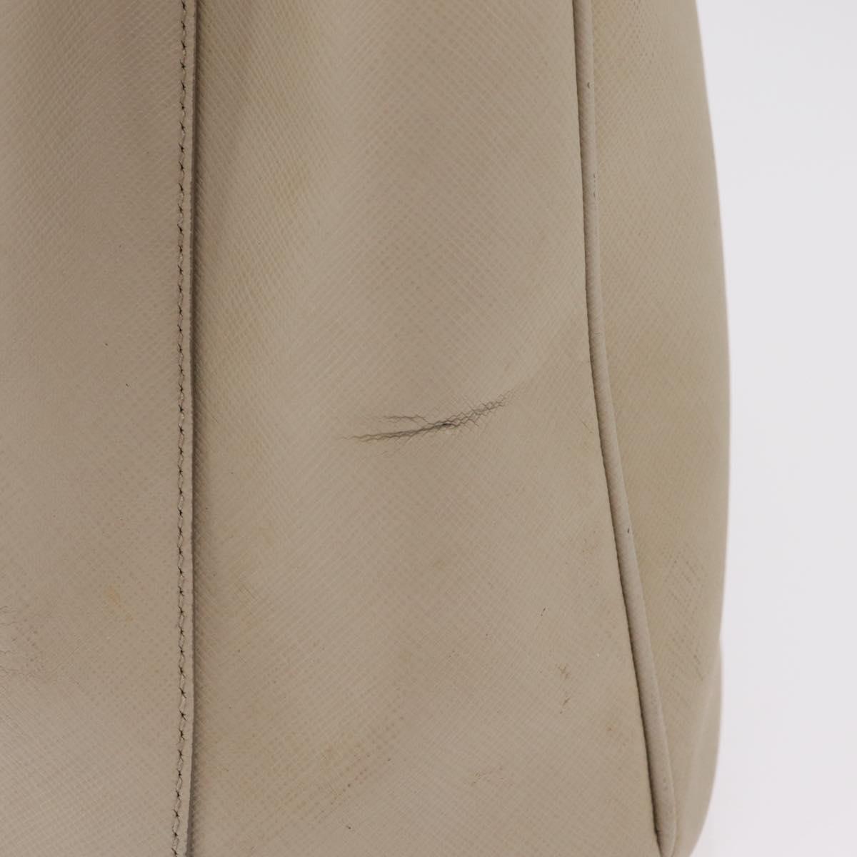 PRADA Hand Bag Saffiano Beige Gold