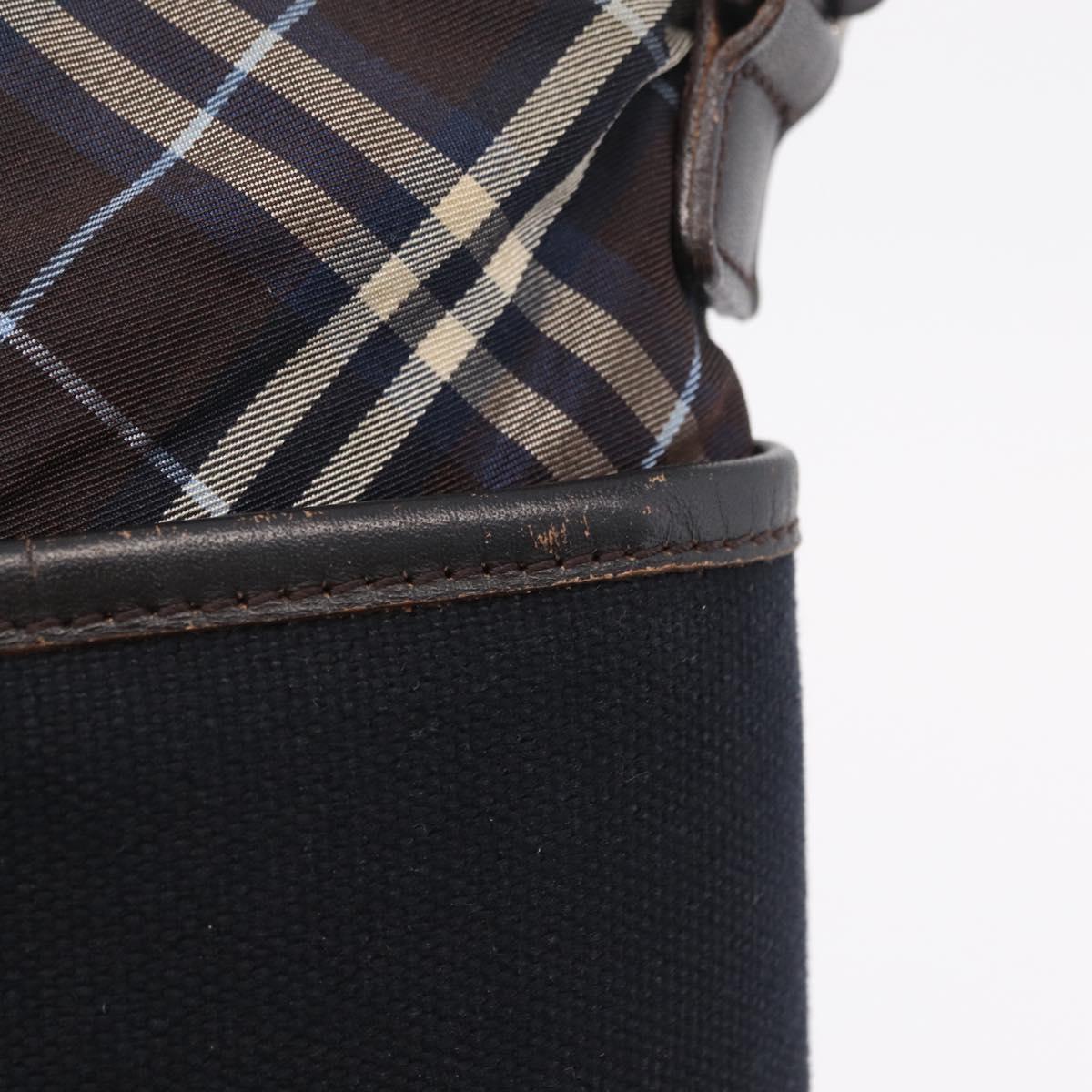 BURBERRY Black Label Shoulder Bag Canvas Navy Silver