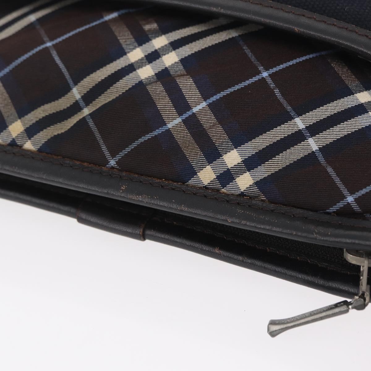BURBERRY Black Label Shoulder Bag Canvas Navy Silver
