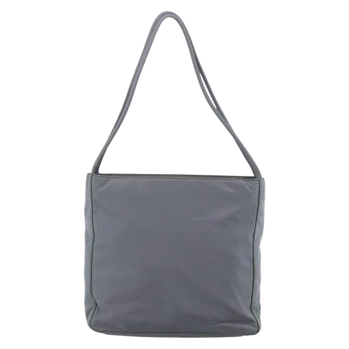 PRADA Tote Bag Nylon Gray Silver