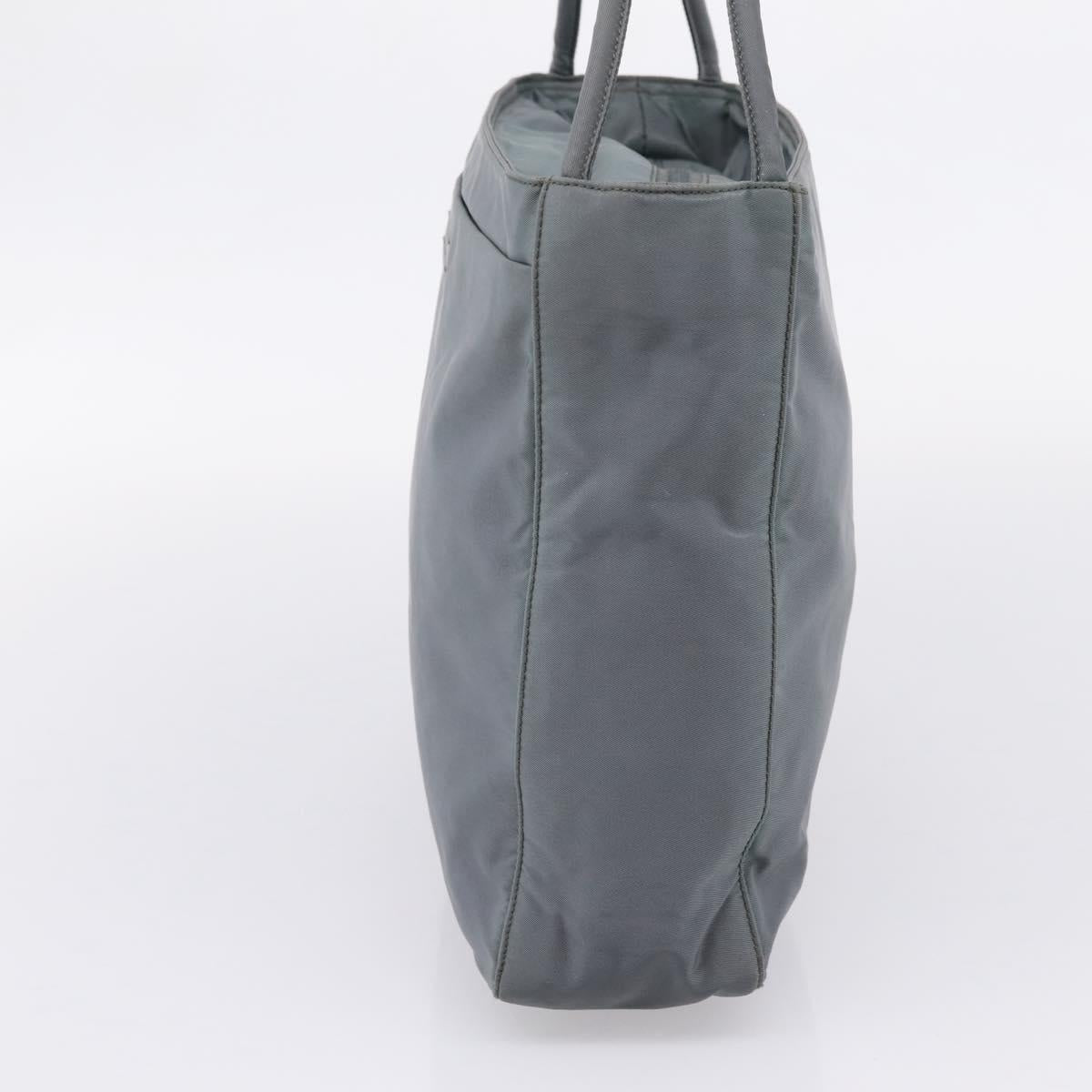 PRADA Tote Bag Nylon Gray Silver
